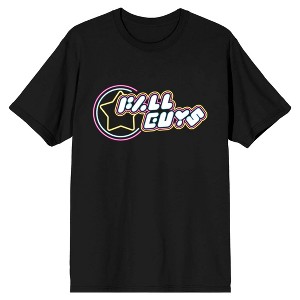 Fall Guys: Ultimate Knockout GlowUp Characters and Logo Men's Black Graphic Tee - 1 of 2