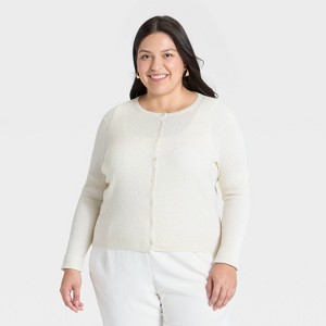 Women's Ribbed Cuff Cardigan - A New Day™ - 1 of 3