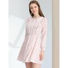 INSPIRE CHIC Women's Floral Ruffle Trim Doll Collar Smocked Waist A-line Dress - 2 of 4