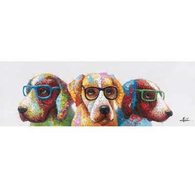Cool Dogs Unframed Wall Canvas - Yosemite Home Decor: Modern Style Animal Art, 60"x20" Canvas for All Ages