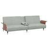 vidaXL Velvet Sofa Bed with Cup Holders, Light Gray, Plywood and Metal Frame, Foam Filled, Modern Design, Perfect for Seating and Overnight Guests - 4 of 4