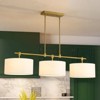 Rennnsan Orsenna 50" W 3 - Light Drum Liner Linen Modern Dimmable Kitchen Island Pendant in Gold - 2 of 4