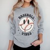 Simply Sage Market Women's Graphic Sweatshirt Baseball Vibes Smiley Face - 2 of 4