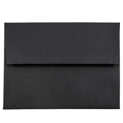 JAM Paper A2 Invitation Envelopes 4.375 x 5.75 Black Linen 64345