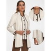 Allegra K Women's Button Down Pockets Elegant Casual Winter Coats Scarf Jacket - 2 of 4