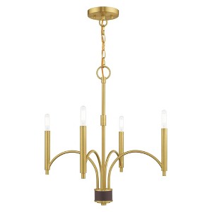 Livex Lighting Wisteria 4 - Light Chandelier in  Satin Brass - 1 of 4