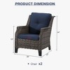 YARDSIGHT Patio Wicker Outdoor Chairs Set of 2, All-Weather Rattan Armchairs with Thick Cushions for Garden, Porch, Balcony, Backyard - 3 of 4