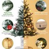 3FT Pre Lit Premium Potted Flocked Arctic Fir Christmas Tree, Artificial Mini Pre Lit Xmas Tree Christmas Decoration Snowflake White Base - 2 of 4