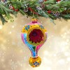 Huras Family 7.0 Inch Merry & Bright Wollerton Rose Christmas Tree Ornament , Teardrop Reflector Ornament (1PC) - 3 of 3