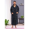 ADR Men's Robe, Plush Fleece Hooded Bathrobe Man, Long Warm Cozy Bath Robe Man - 2 of 4