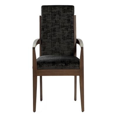 Velvet and Wood Dining Arm Chair Black - Venus Williams Collection