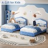Upholstered Twin Bed Frame with Led Lights and Storage Drawer, Cute Velvet Led Bed Frame with Headboard for Kids, Girls, Boys, No Box Spring Needed - 4 of 4