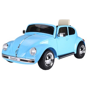 Aosom Licensed Volkswagen Beetle Electric Kids Ride-On Car 6V Battery Powered Toy with Remote Control Music Horn Lights MP3 for 3-6 Years - 1 of 4