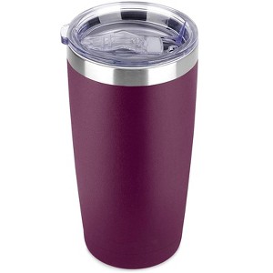 Itopfox Insulated Travel Coffee Tumbler with Lid, Stainless Steel Cup for Hot and Cold Drinks, Powder Coated Plum - 1 of 4