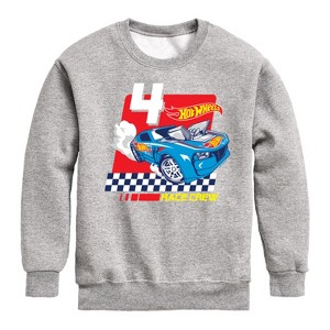 Boys' - Hot Wheels - Race Crew 4 Years Birthday Graphic Long Sleeve Fleece Sweatshirt - 1 of 4