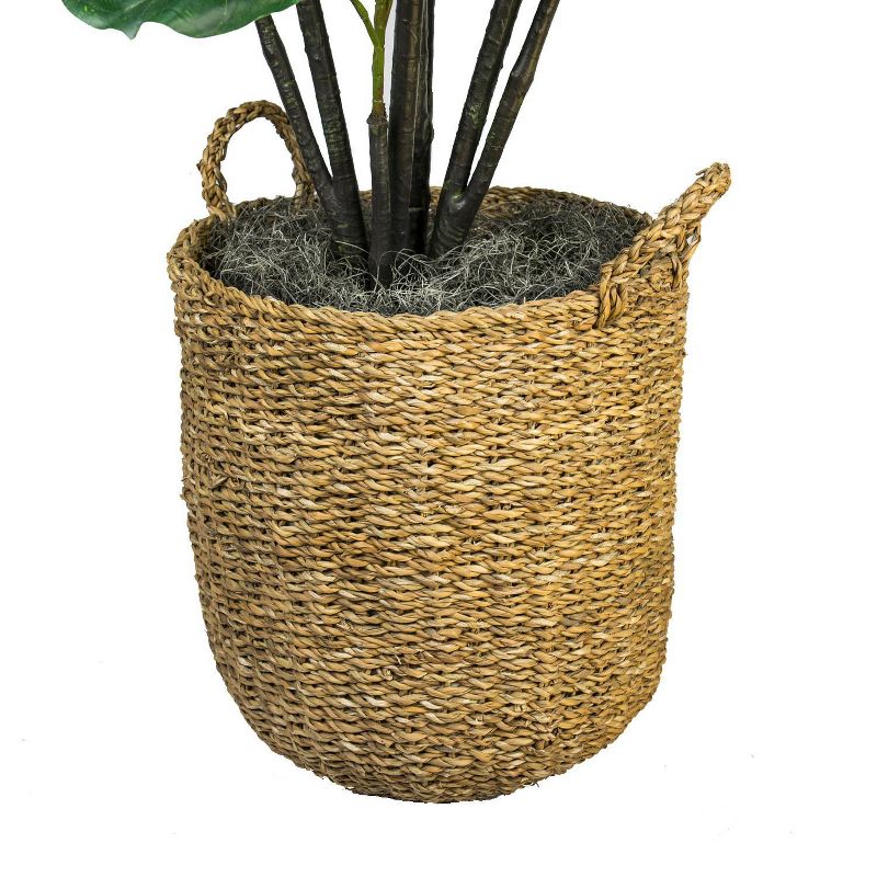6&#39; Artificial Fiddle Leaf Fig Tree in Basket with Handles - LCG Florals, 4 of 8