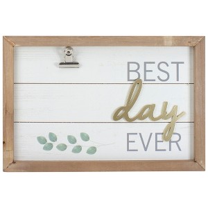Northlight Framed "Best Day Ever" with Photo Clip Wall Art 11.75" - 1 of 4