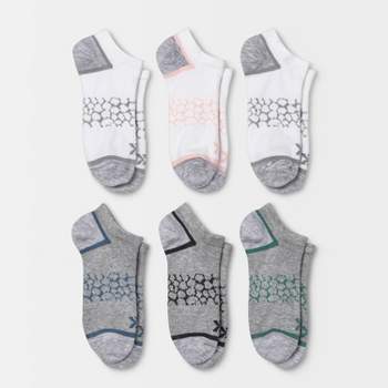 Women's Lightweight Pebble Patterned 6pk No Show Athletic Socks - All In Motion™ White/Heather Gray 4-10