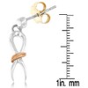 Haus of Brilliance Two-Toned Silver Awareness Ribbon Dangle Earrings - 4 of 4