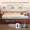 Pinmoco Twin Metal Daybed with LED Lights, Platform Sofa Bed for Living Room/Guest Room, Black - 4 of 4