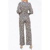 Women's TONI ZEBRA-PRINT BELTED WRAP-EFFECT SATEEN JUMPSUIT - adelyn rae - 2 of 3