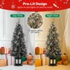 Homhougo 4.5ft Snow Flocked Christmas Tree with Red Berries & Decorative Pot Base, Great for Entrances and Living Spaces - 3 of 4