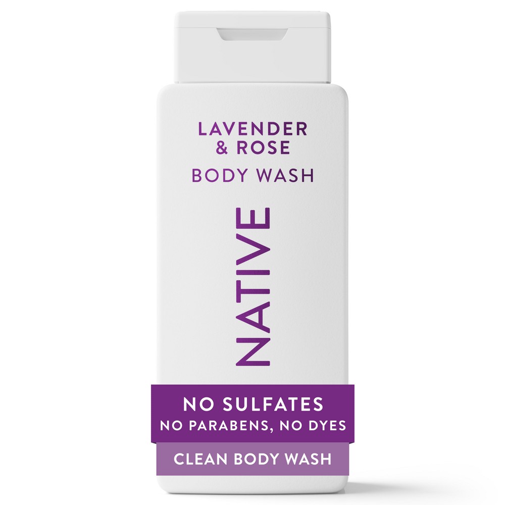 Photos - Shower Gel Native Body Wash for Women & Men - Lavender & Rose - Sulfate Free - 18 fl oz: Basic Cleansing, Whole Body, Normal Skin Type 