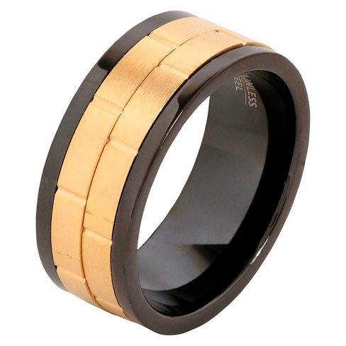 Men's West Coast Jewelry Goldtone Two-Tone Stainless Steel Dual Spinner Ring - image 1 of 3