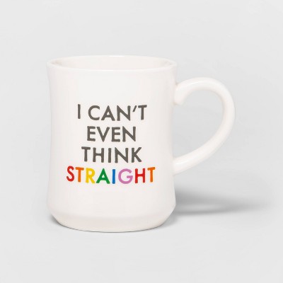 15oz I Can't Even Think Straight Diner Mug White - Pride