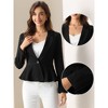 INSPIRE CHIC Women's Office Peplum Hem Long Sleeve Notched Lapel Single Button Dressy Blazer - 2 of 4