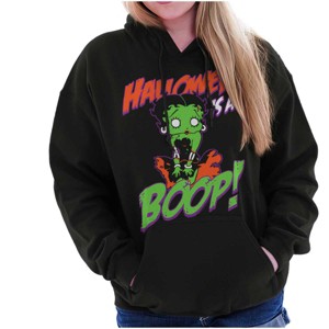 Betty Boop Zombie Halloween Treat Hoodie Sweatshirt Women Brisco Brands - 1 of 4