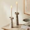 Plum & Post Terrene Candle Stands, Set of 2 - Gray & White Marble - 2 of 3