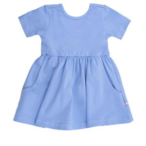 RuffleButts Girls Knit Short Sleeve Twirl Dress - 1 of 4