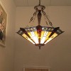 Chloe Lighting Sirius Tiffany-Style Goemetirc 3 Light Inverted Ceiling Pendant 25`` Shade - 3 of 3