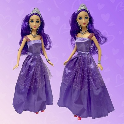 Set of Three 11.5" Princess Dolls with Colorful Gowns