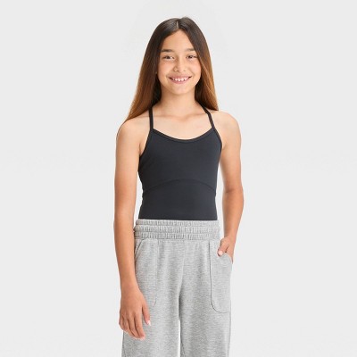 Girls' Dance Tank Mesh Leotard - Cat & Jack™ Black XS