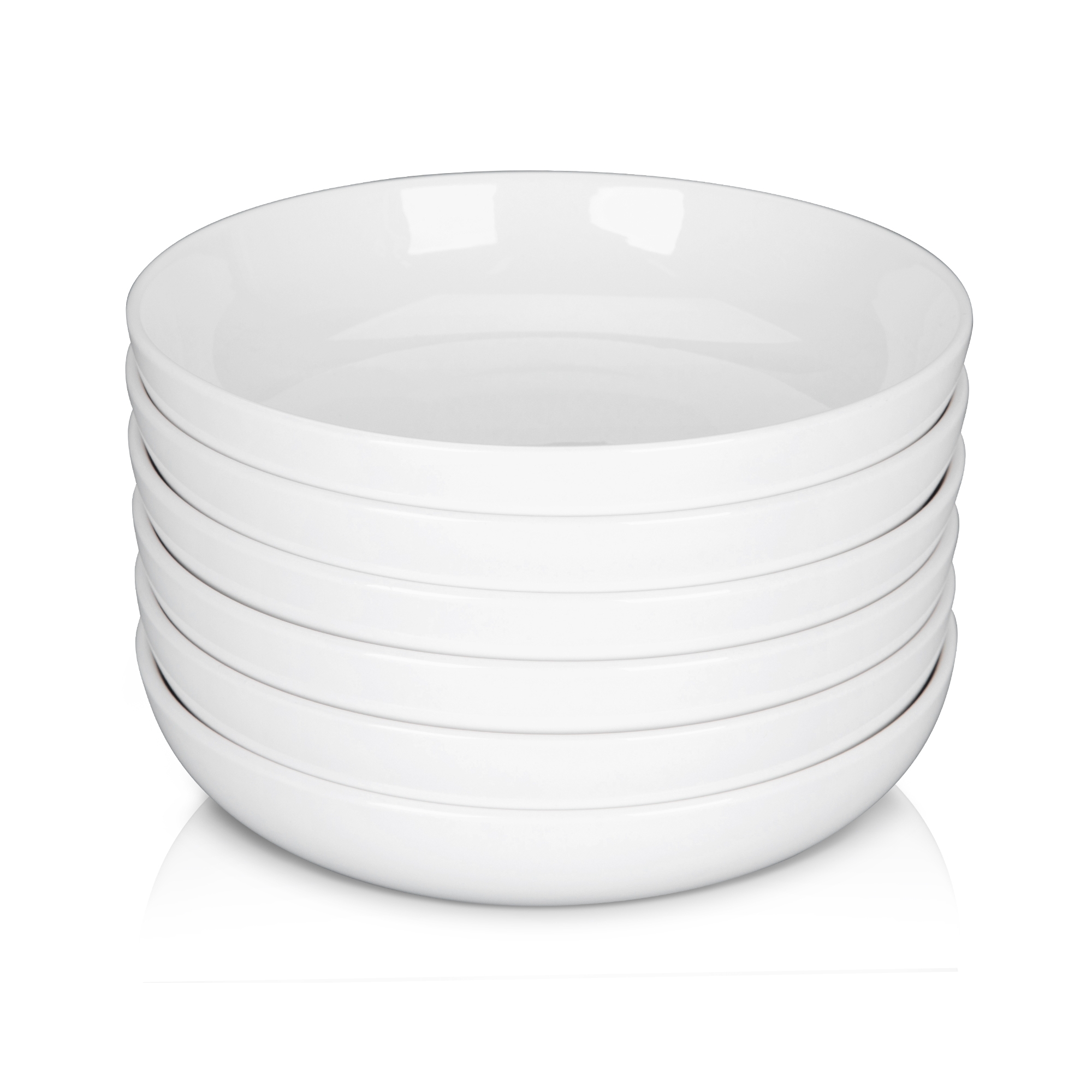 6pcs Pasta Bowls 22oz, 7.8 Inch Salad Bowl Set, Kitchen Large Ceramic Shallow Bowls Pasta Plates