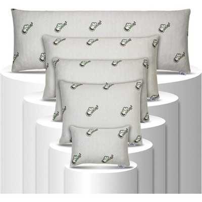 Comfez White Shredded Memory Foam Pillow with Bamboo Cover