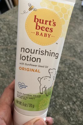 Burt's Bees Baby Nourishing Lotion with Sunflower Seed Oil, Original Scent,  Pediatrician Tested, 99.0% Natural Origin, 12 Ounces