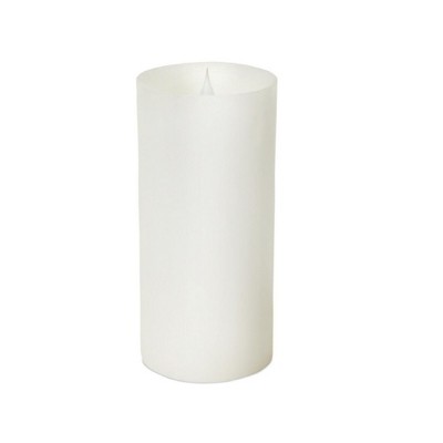 Melrose 9" Prelit LED Simplux Flameless Wax Pillar Candle with Moving Flame - White