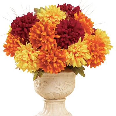 Collections Etc Multicolored Faux Mum Bushes - Set of 3 Multicolored