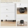 Anybear 3 Drawer Home Office Storage Cabinet, Office Drawer on Wheels with Removable Tray, White - 4 of 4