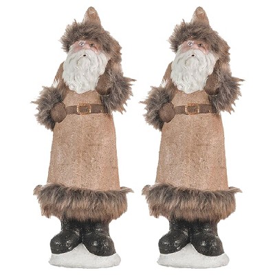 FURNIinspire Decorative Objects 2pcs Christmas Decorations, Table Home Ornaments Decor For Holiday Party Holiday Gifts, Beige, 3.9"*4.3"*14"