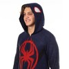 Seven Times Six Marvel Spider-Man Miles Morales Union Suit Adult One Piece Hooded Pajamas Black - 3 of 4