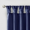 ChicFurnit Curtain Panel Twist Tab Faux Silk for Privacy and Luxe Draping in Living Rooms, Blue, 120"*50"*0.13" - 3 of 4