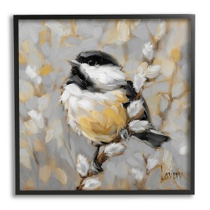 Stupell Industries Bird Perched Pussy Willow Wildlife Framed Giclee - 1 of 4
