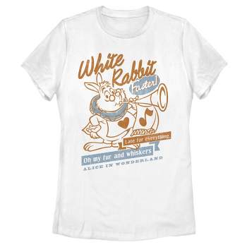 Women's Alice in Wonderland White Rabbit Oh My Fur and Whiskers T-Shirt