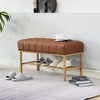 CAVINAS Shoe Bench with Rack, Modern Ottoman Bench with Metal Legs, Upholstered End of Bed Bench for Living Room, Bedroom, Entryway, Load 300 LBS - 2 of 4