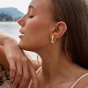 14K Gold-Plated Huggie Hoops with CZ Beads - Dainty & Hypoallergenic Minimalist Earrings for Women - 2 of 4