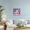 Stupell Industries Beach Chair Meetup in Pink Floating Frame Canvas Art, Gray, 18" x 18" - 3 of 4